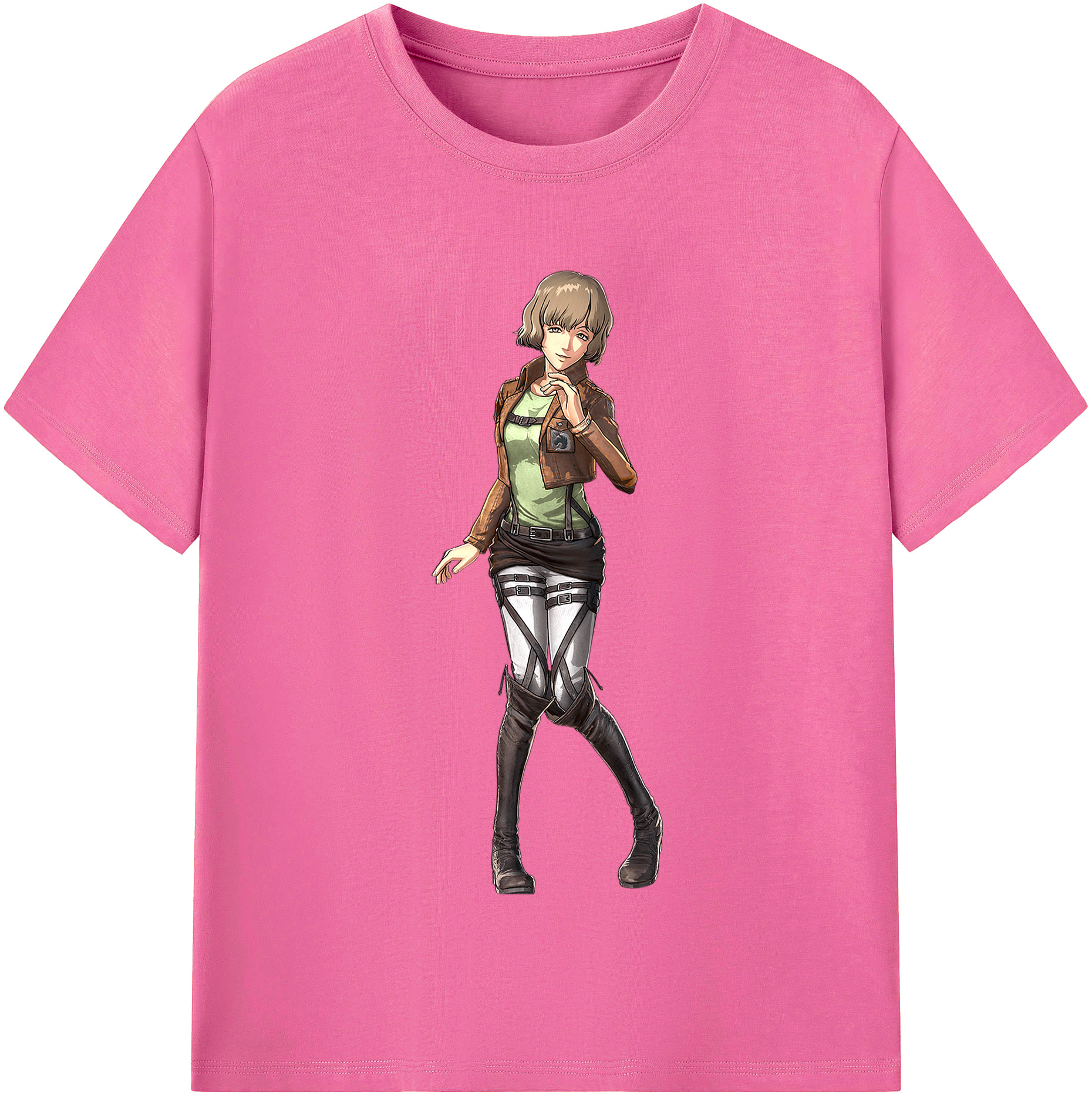 （画像用） 進撃の巨人 ヒツチ Attack on Titan Hitch レディースカジュアルプリントTシャツ（綿100％）